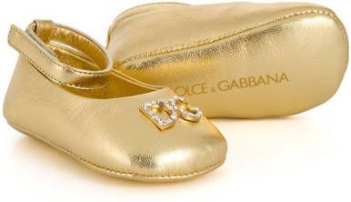 Dolce & Gabbana Kids Ballerina's met kristallen Goud