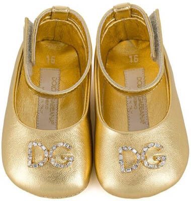 Dolce & Gabbana Kids Ballerina's met kristallen Goud