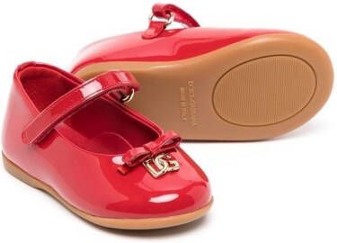 Dolce & Gabbana Kids Ballerina's met logoplakkaat Rood