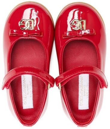 Dolce & Gabbana Kids Ballerina's met logoplakkaat Rood