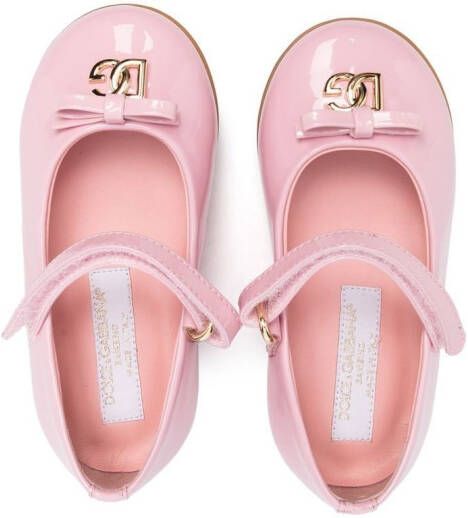 Dolce & Gabbana Kids Ballerina's met logoplakkaat Roze