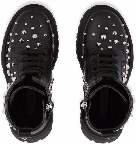 Dolce & Gabbana Kids Combat laarzen met studs Zwart