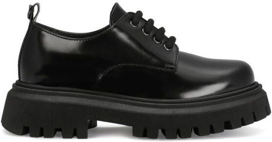Dolce & Gabbana Kids Leren derby schoenen Zwart