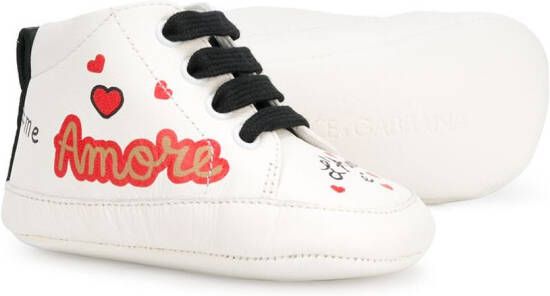 Dolce & Gabbana Kids High top sneakers met patches Wit