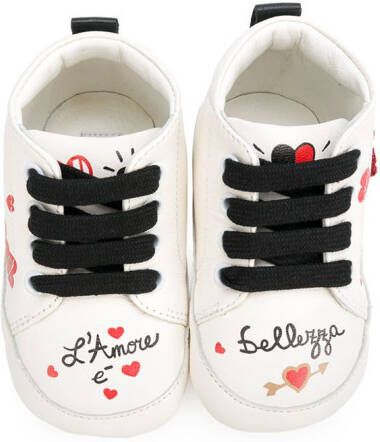 Dolce & Gabbana Kids High top sneakers met patches Wit
