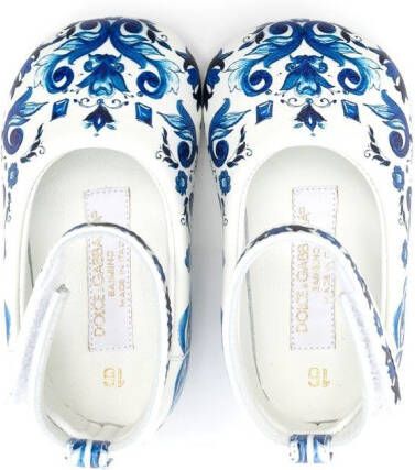 Dolce & Gabbana Kids Leren ballerina's Blauw