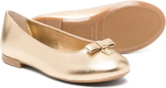 Dolce & Gabbana Kids Leren ballerina's Goud