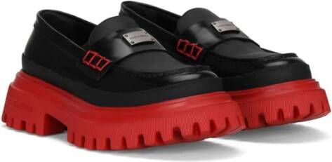 Dolce & Gabbana Kids Leren loafers Zwart