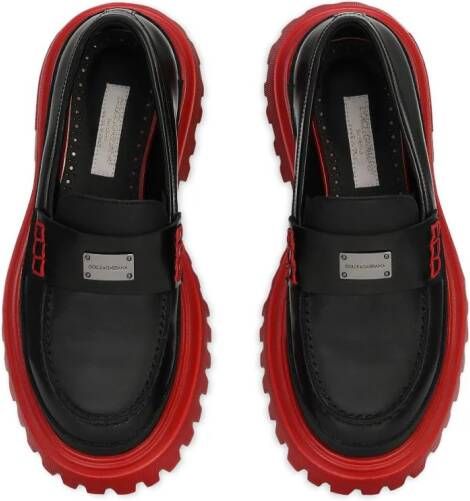 Dolce & Gabbana Kids Leren loafers Zwart