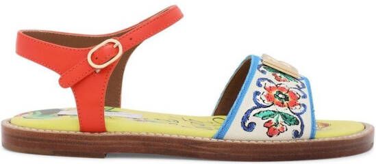 Dolce & Gabbana Kids Leren sandalen Rood
