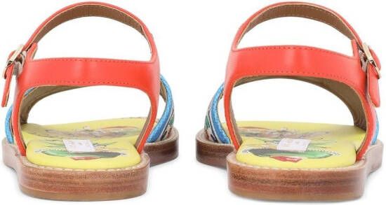 Dolce & Gabbana Kids Leren sandalen Rood