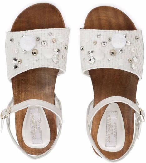 Dolce & Gabbana Kids Leren sandalen Wit