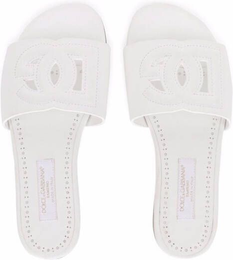 Dolce & Gabbana Kids DG Millenials leren sandalen Wit