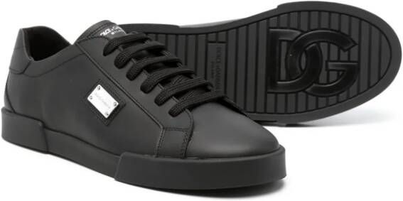 Dolce & Gabbana Kids Leren sneakers Zwart