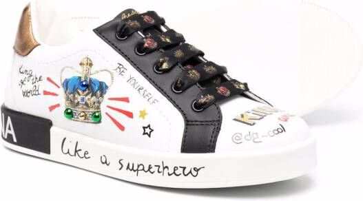 Dolce & Gabbana Kids Like a Superhero low-top sneakers Wit