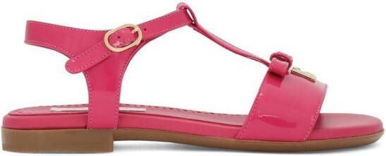 Dolce & Gabbana Kids Lakleren sandalen met DG-logo Roze