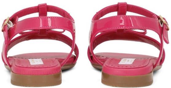 Dolce & Gabbana Kids Lakleren sandalen met DG-logo Roze