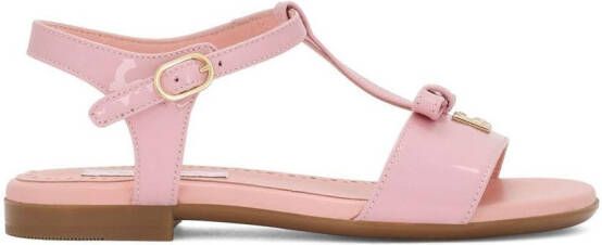 Dolce & Gabbana Kids Lakleren sandalen met DG-logo Roze