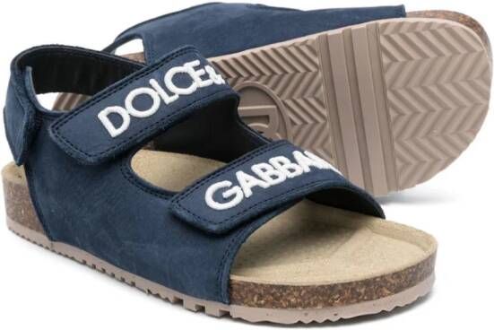 Dolce & Gabbana Kids Sandalen met klittenband Blauw