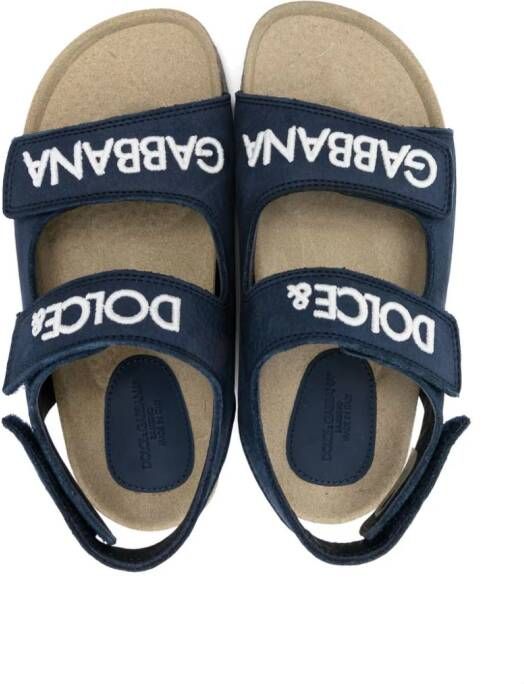 Dolce & Gabbana Kids Sandalen met klittenband Blauw