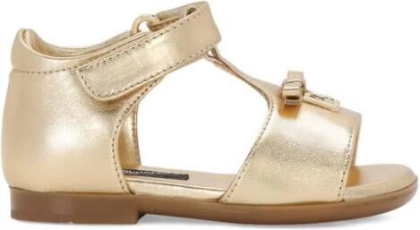 Dolce & Gabbana Kids Sandalen met logoplakkaat Goud