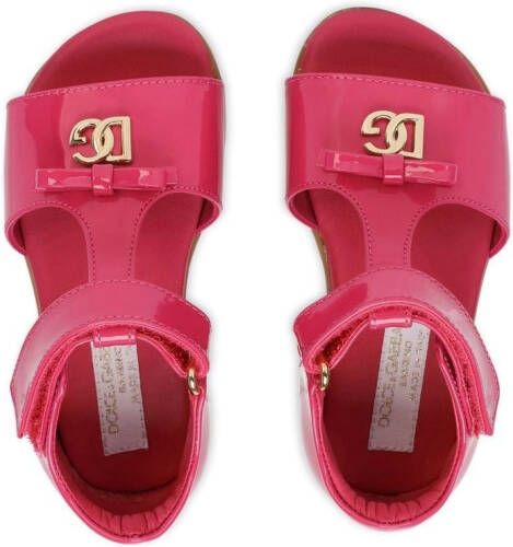 Dolce & Gabbana Kids First Steps lakleren sandalen Roze