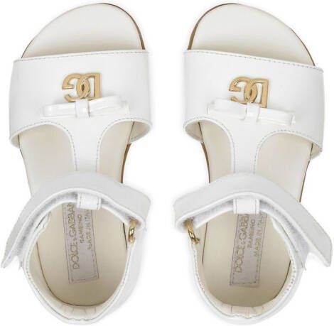 Dolce & Gabbana Kids First Steps lakleren sandalen Wit