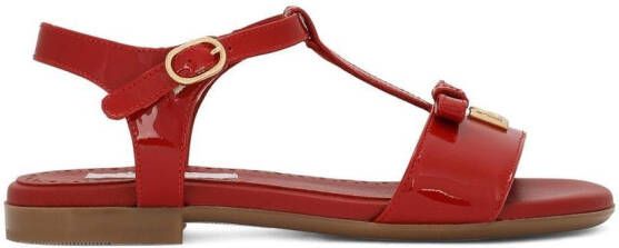 Dolce & Gabbana Kids Lakleren sandalen met DG-logo Rood