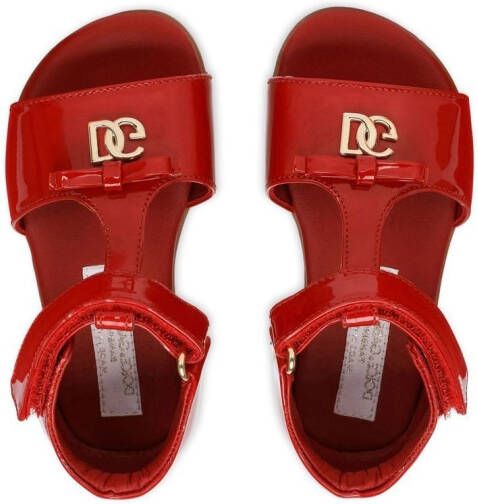 Dolce & Gabbana Kids First Steps lakleren sandalen Rood