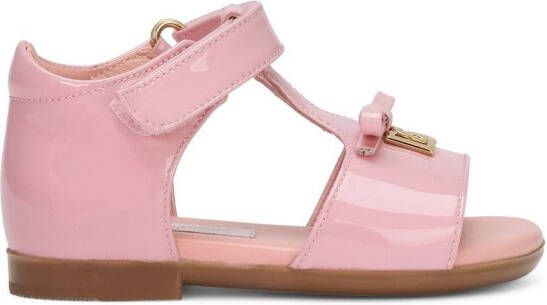 Dolce & Gabbana Kids First Steps lakleren sandalen Roze