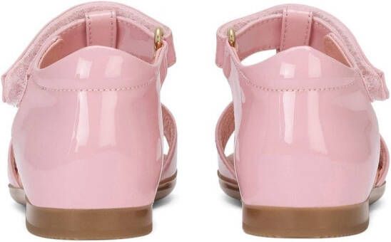 Dolce & Gabbana Kids First Steps lakleren sandalen Roze