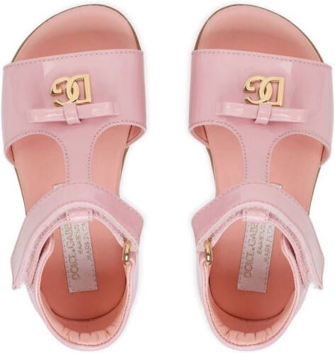 Dolce & Gabbana Kids First Steps lakleren sandalen Roze