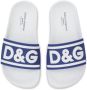 Dolce & Gabbana Kids Badslippers met logoprint Blauw - Thumbnail 4