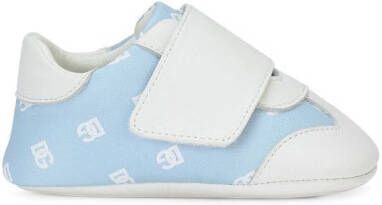 Dolce & Gabbana Kids Leren sneakers met logoprint Blauw