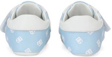 Dolce & Gabbana Kids Leren sneakers met logoprint Blauw