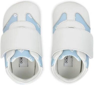 Dolce & Gabbana Kids Leren sneakers met logoprint Blauw