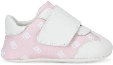 Dolce & Gabbana Kids Leren sneakers met logoprint Roze