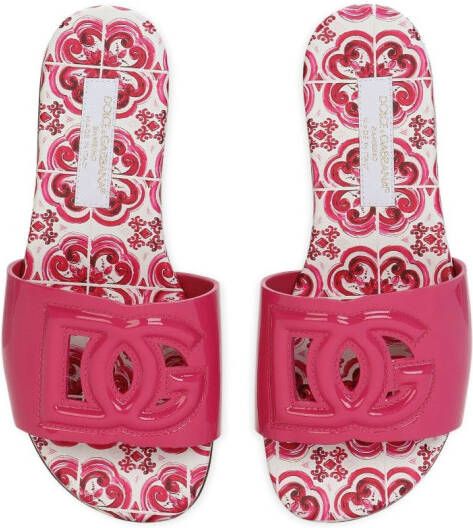 Dolce & Gabbana Kids Leren sandalen Roze