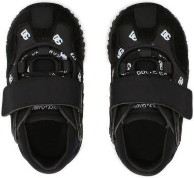 Dolce & Gabbana Kids NS1 leren sneakers met logoprint Zwart