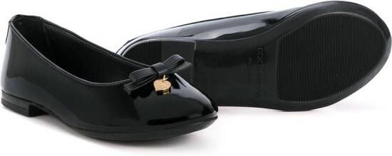 Dolce & Gabbana Kids patent ballerinas Zwart