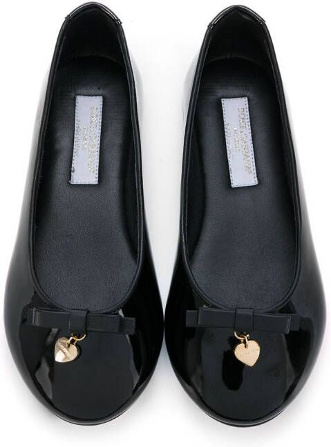 Dolce & Gabbana Kids patent ballerinas Zwart