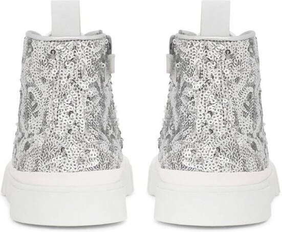 Dolce & Gabbana Kids Portofino high-top sneakers Zilver