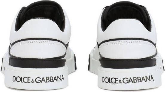 Dolce & Gabbana Kids Portofino New Roma leren sneakers Wit