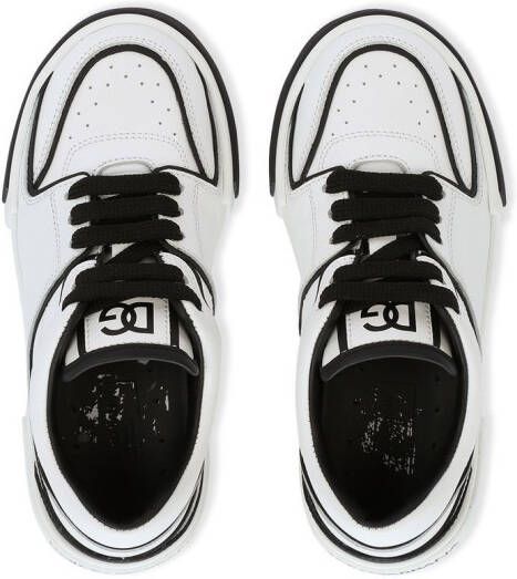 Dolce & Gabbana Kids Portofino New Roma leren sneakers Wit