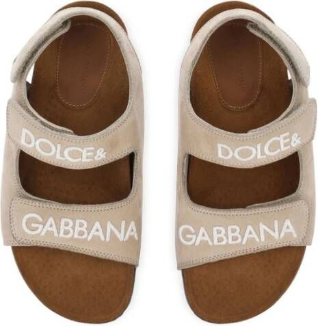 Dolce & Gabbana Kids Sandalen met klittenband Beige