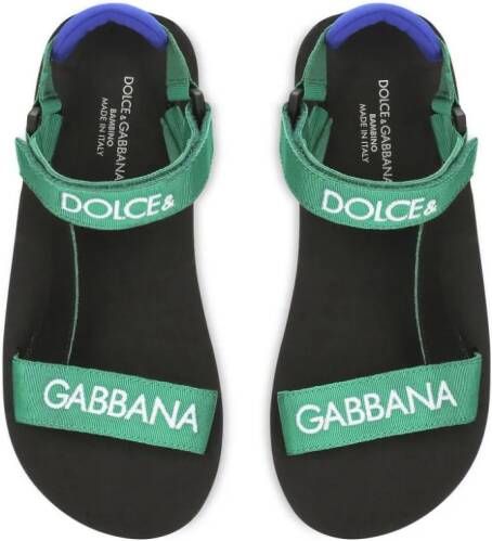 Dolce & Gabbana Kids Sandalen met klittenband Groen