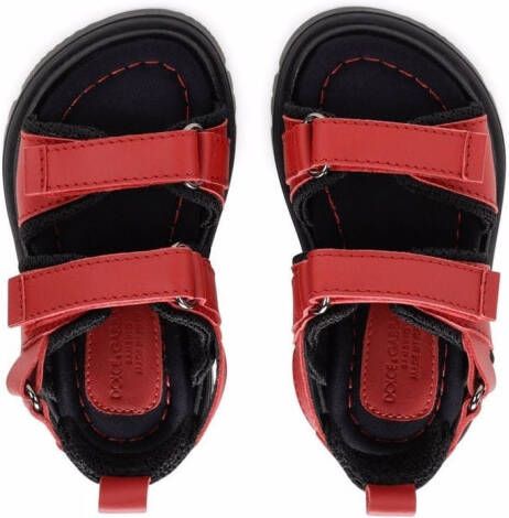 Dolce & Gabbana Kids Leren sandalen met klittenband Rood