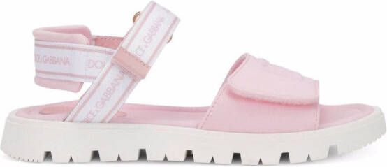 Dolce & Gabbana Kids Sandalen met klittenband Roze