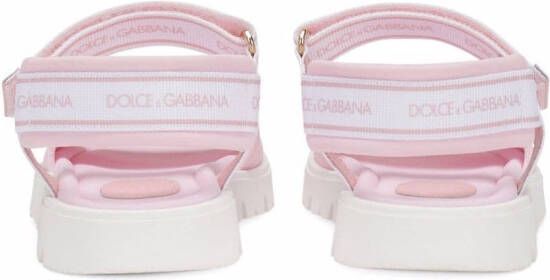 Dolce & Gabbana Kids Sandalen met klittenband Roze