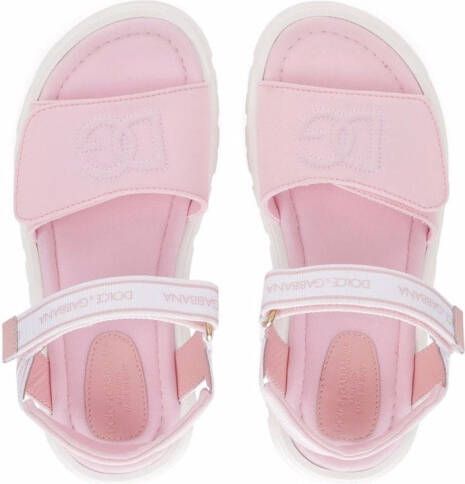 Dolce & Gabbana Kids Sandalen met klittenband Roze